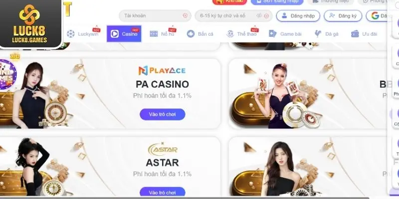 Vì sao chuyên mục casino lại nổi bật nhất tại Luck8?